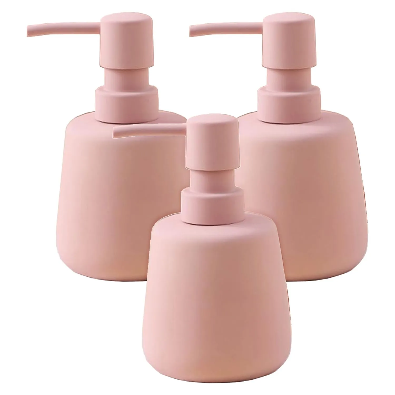 Homestic Liquid Soap Dispenser | Handwash Soap Dispenser | Soap Dispenser for Wash Basin | Shampoo Dispenser Bottle | Bathroom Dispenser Bottle | 3 Piece | 260 ml | JY00159PK | Pink
