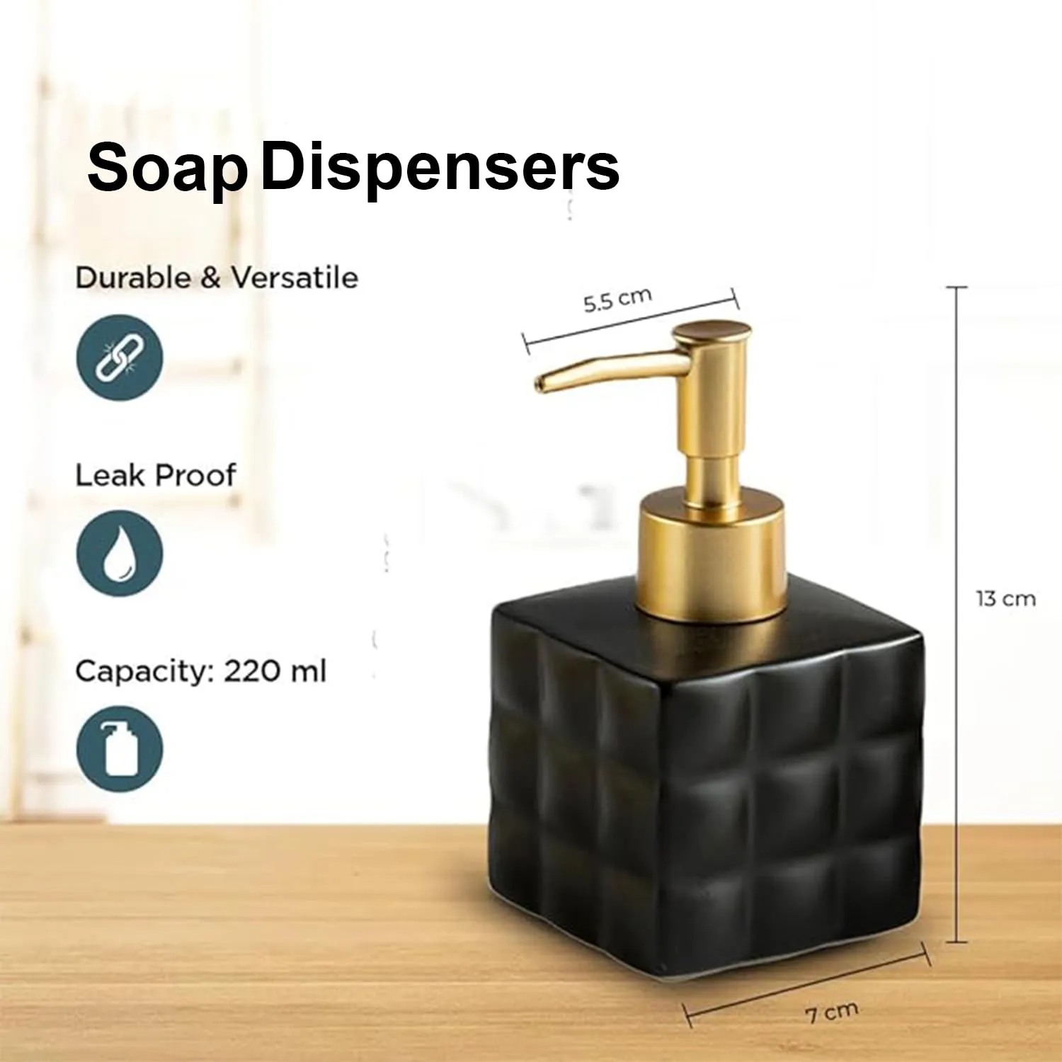 Homestic Liquid Soap Dispenser | Handwash Soap Dispenser | Soap Dispenser for Wash Basin | Shampoo Dispenser Bottle | Bathroom Dispenser Bottle | ZX043GY |220 ml | Gray